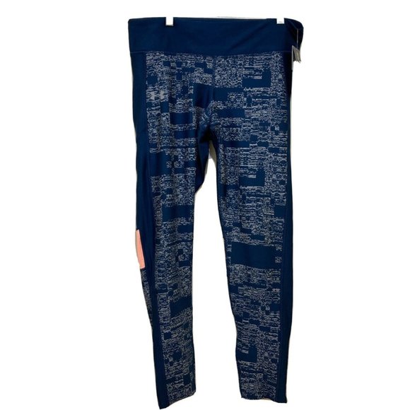 Under Armour Blue Orange Women's XL Heatgear‎ Compression Leggings $54 - Picture 1 of 12